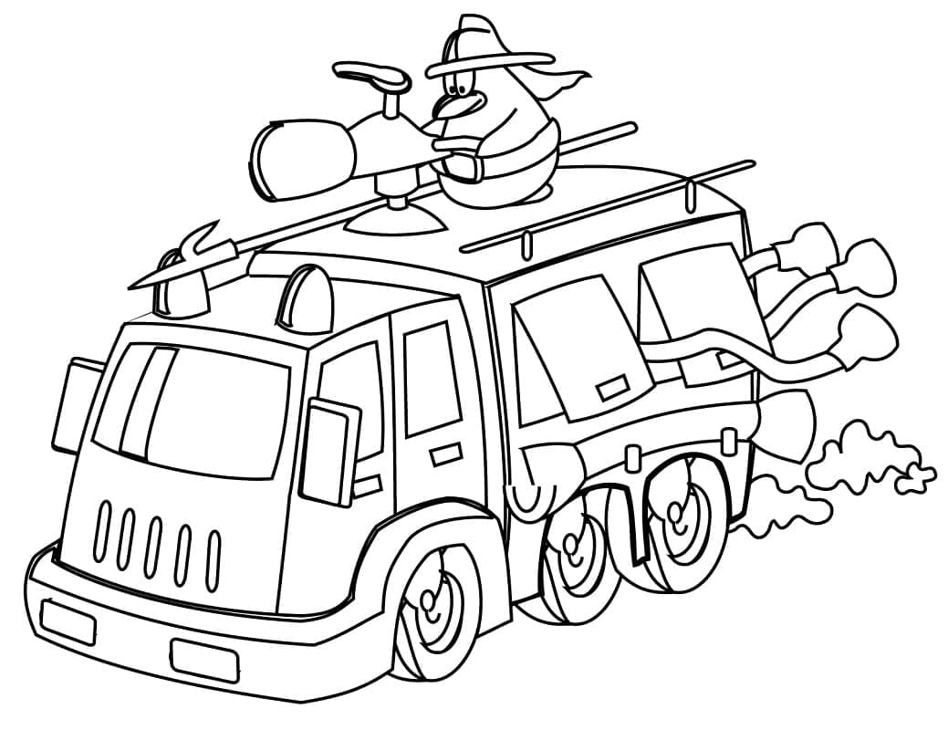 Truk Pemadam Kebakaran mudah untuk anak-anak