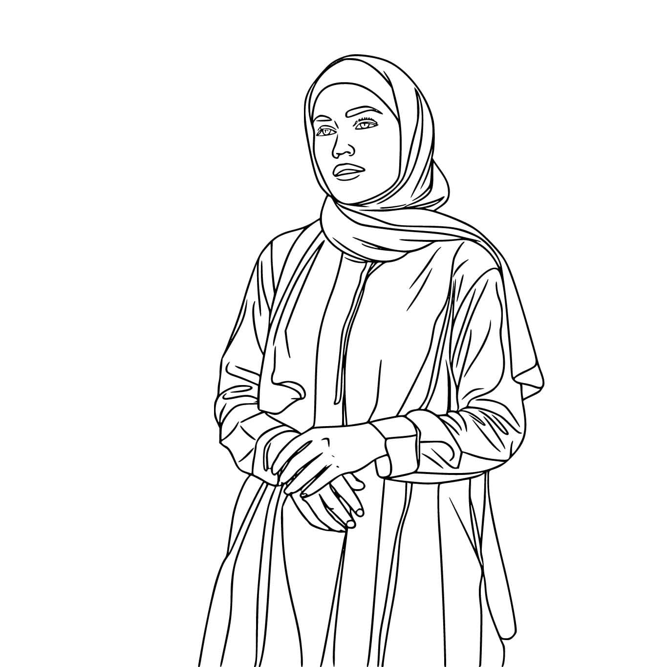 Wanita Berhijab menunggu