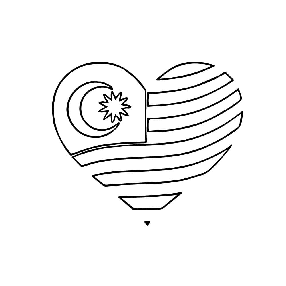 Bendera Malaysia berbentuk hati