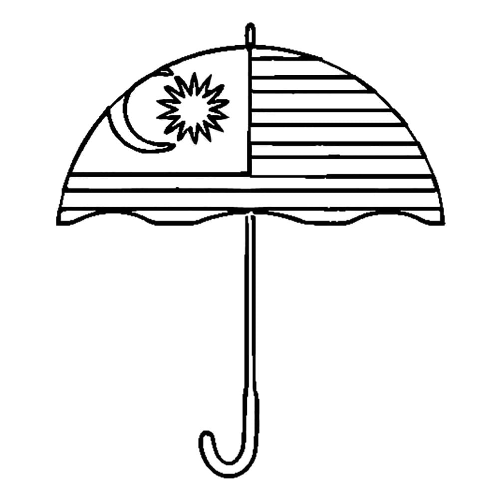 Bendera Malaysia di payung