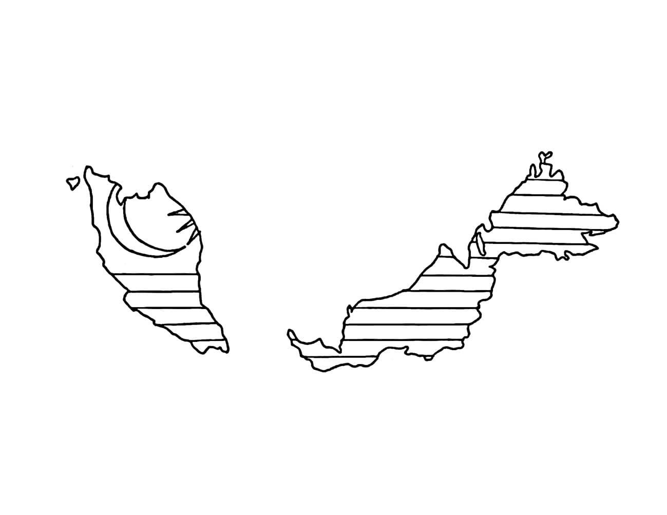 Bendera Malaysia di peta