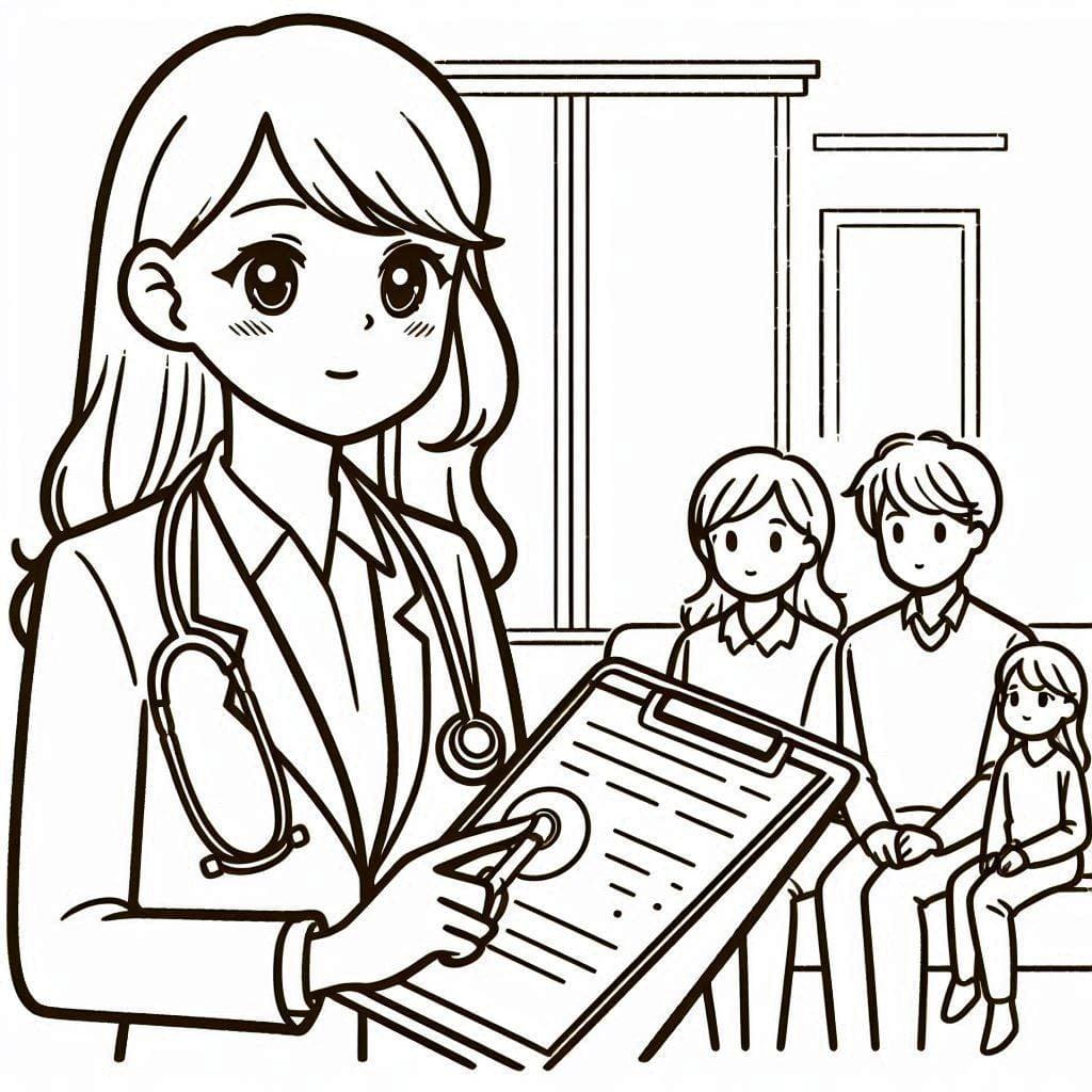 Dokter Perempuan dan anggota keluarga