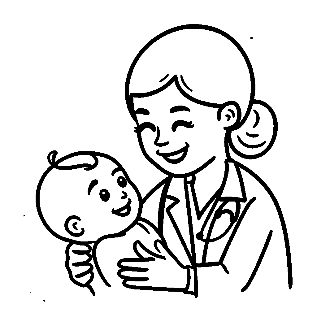 Dokter Perempuan dan bayi