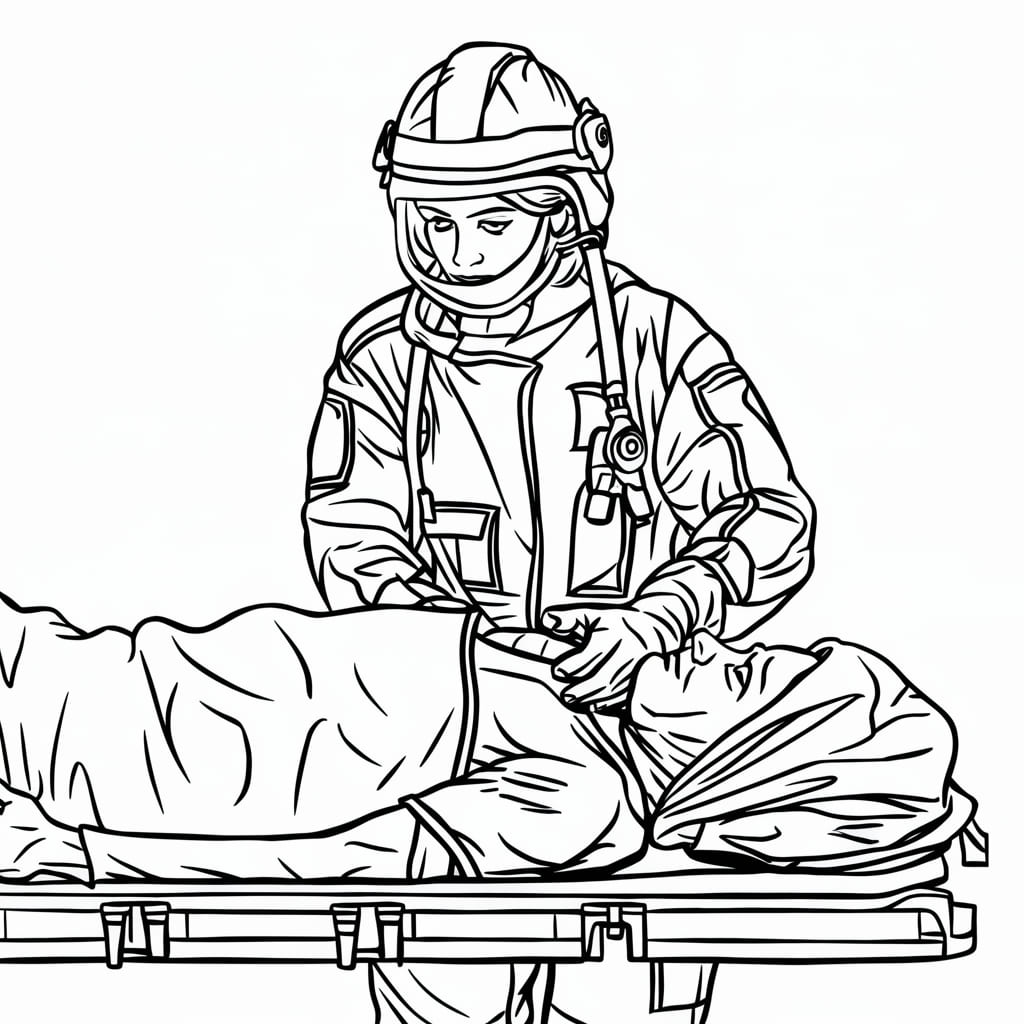 Dokter Perempuan mengenakan pakaian pelindung