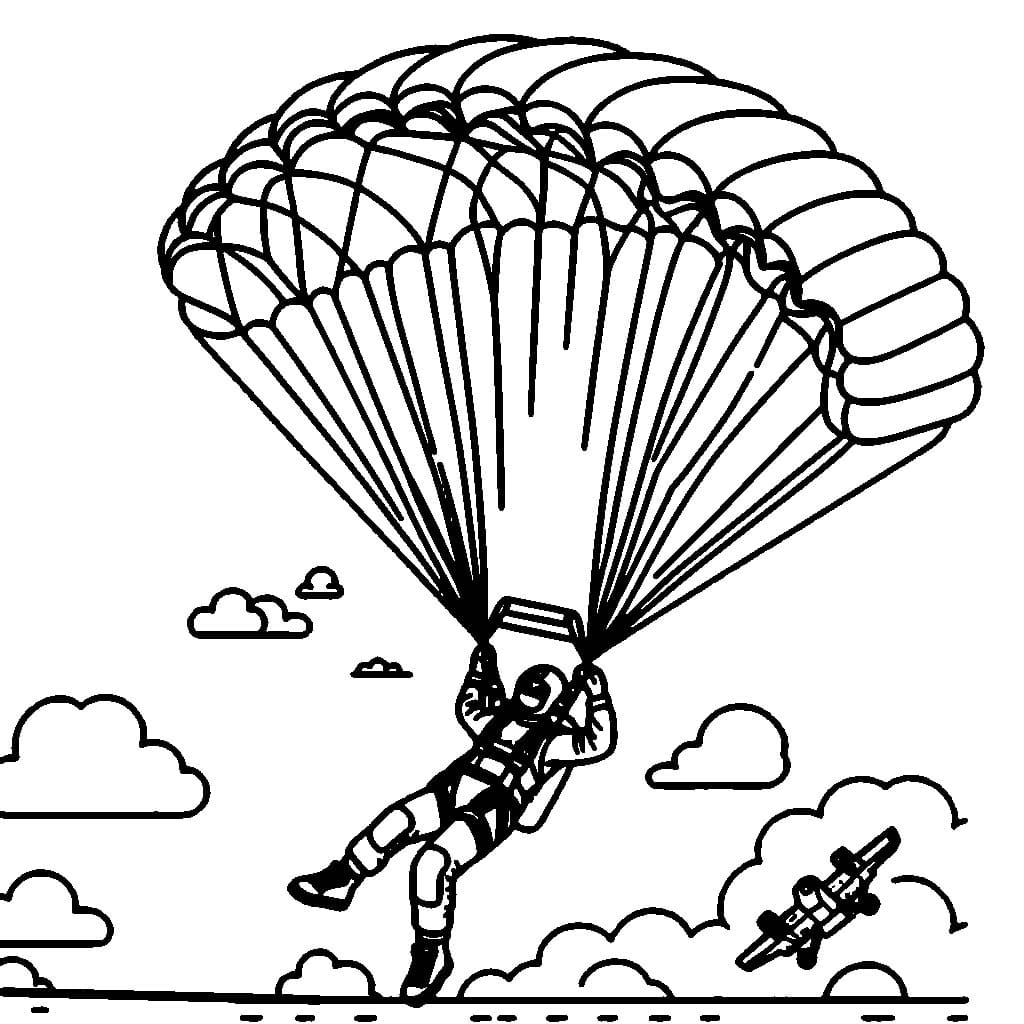 Gambar garis besar terjun payung
