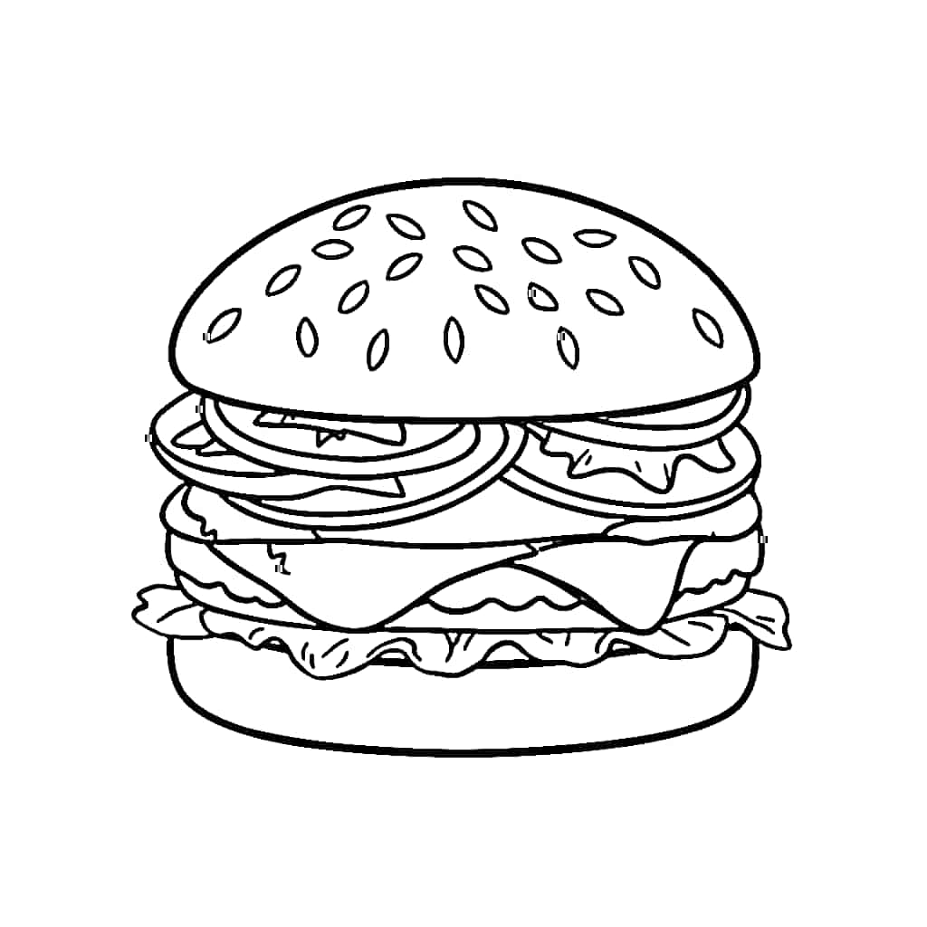 Gambar Hamburger sederhana