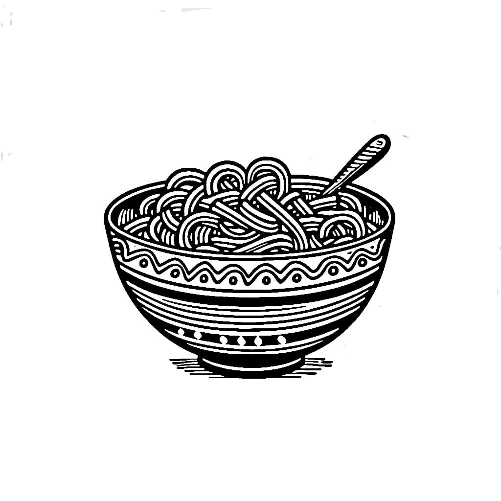 Mangkuk mie dan sendok