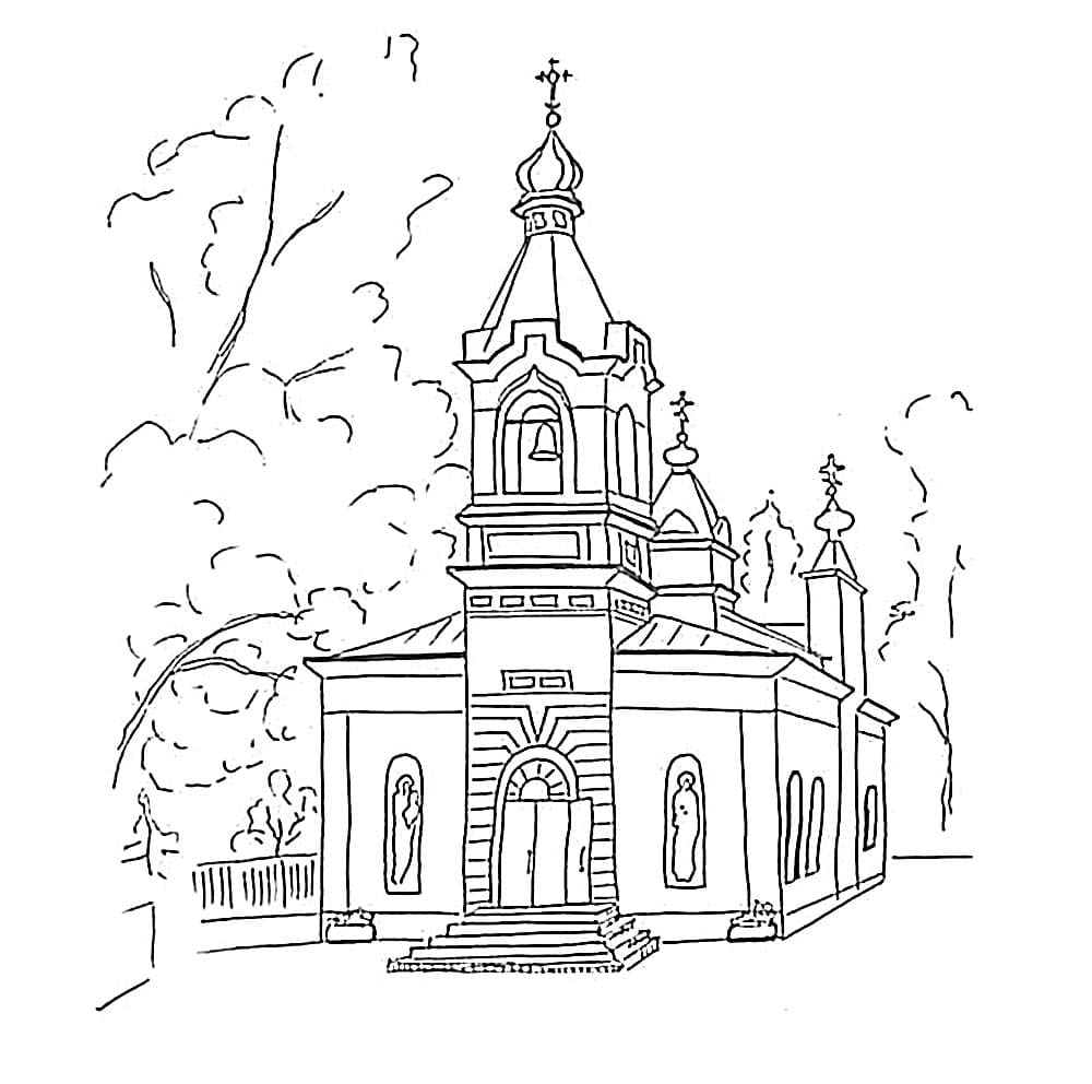 Menggambar gereja Kristen