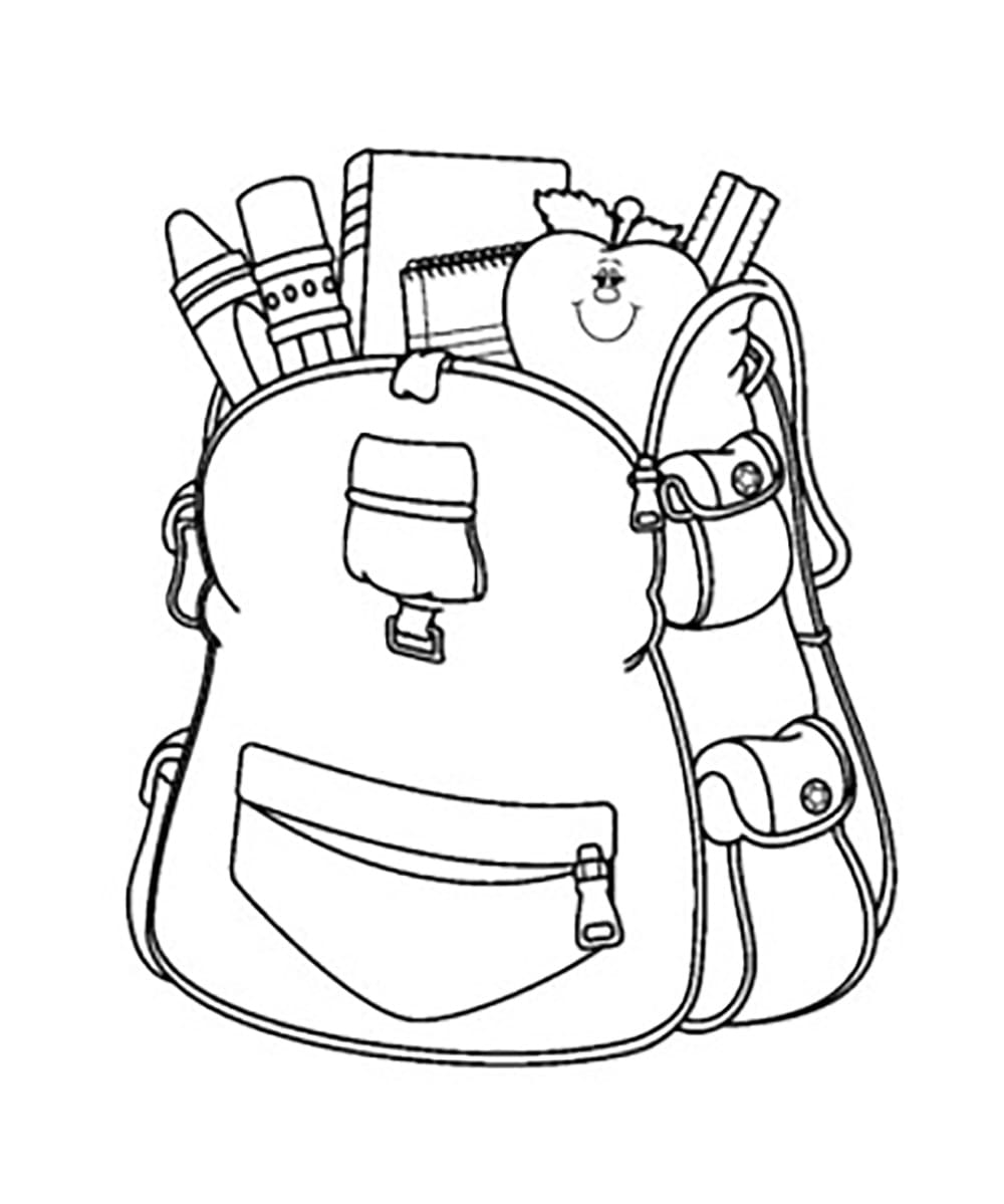 Pena dan apel di dalam tas