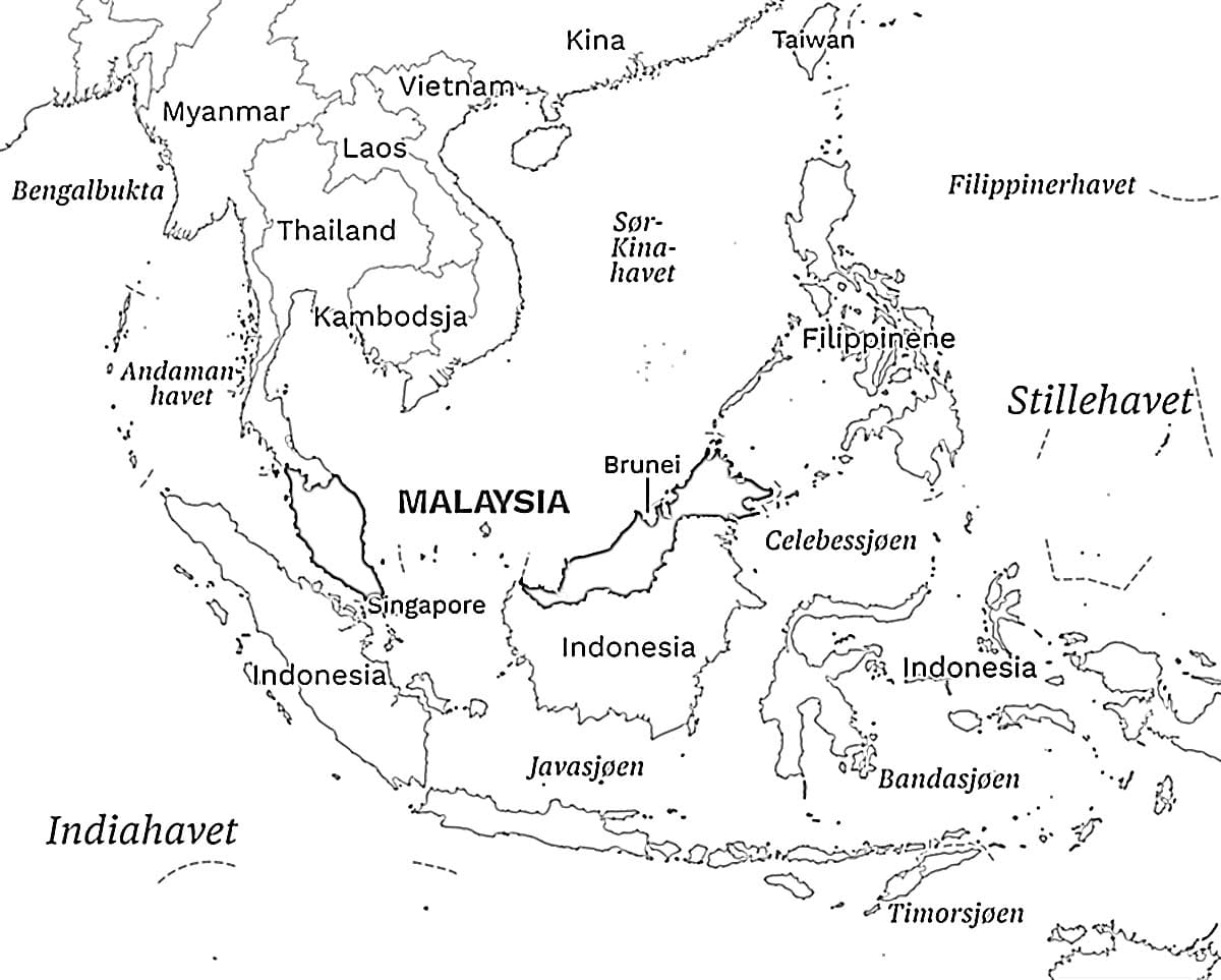Peta Malaysia di tenggara