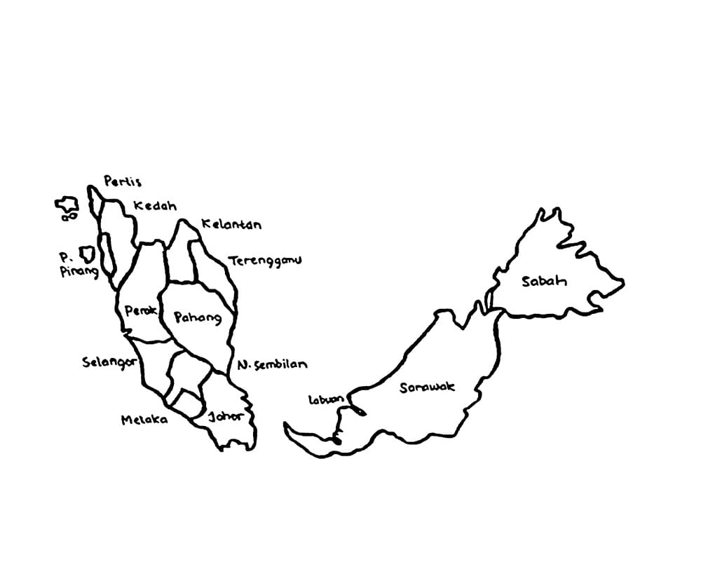 Peta Malaysia untuk anak-anak