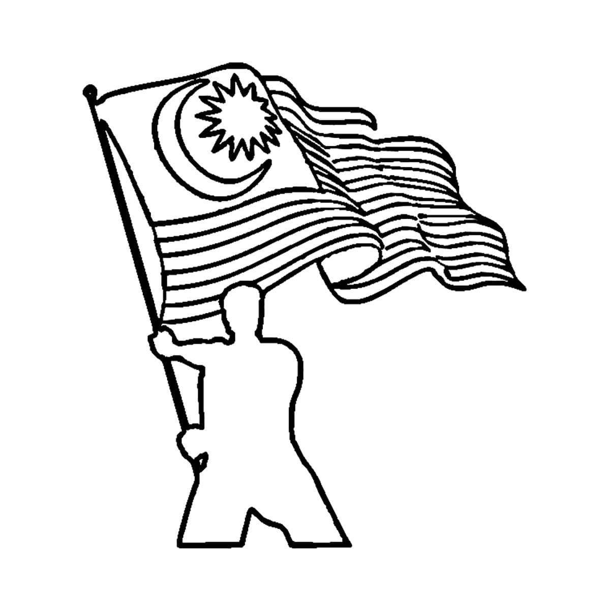 Prajurit dengan bendera Malaysia