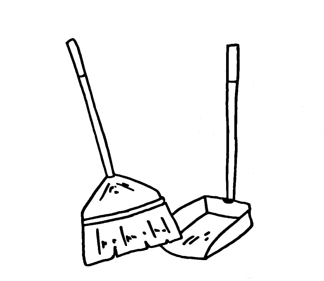 Sapu Lidi Panjang dengan sampah