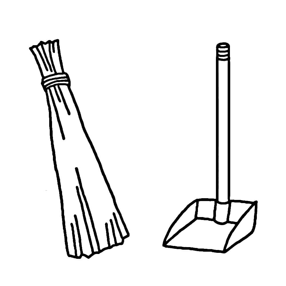 Sapu Lidi Pendek dengan Sampah