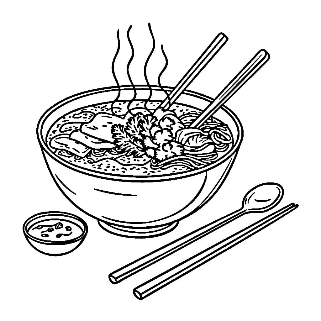 Semangkuk pho yang lezat