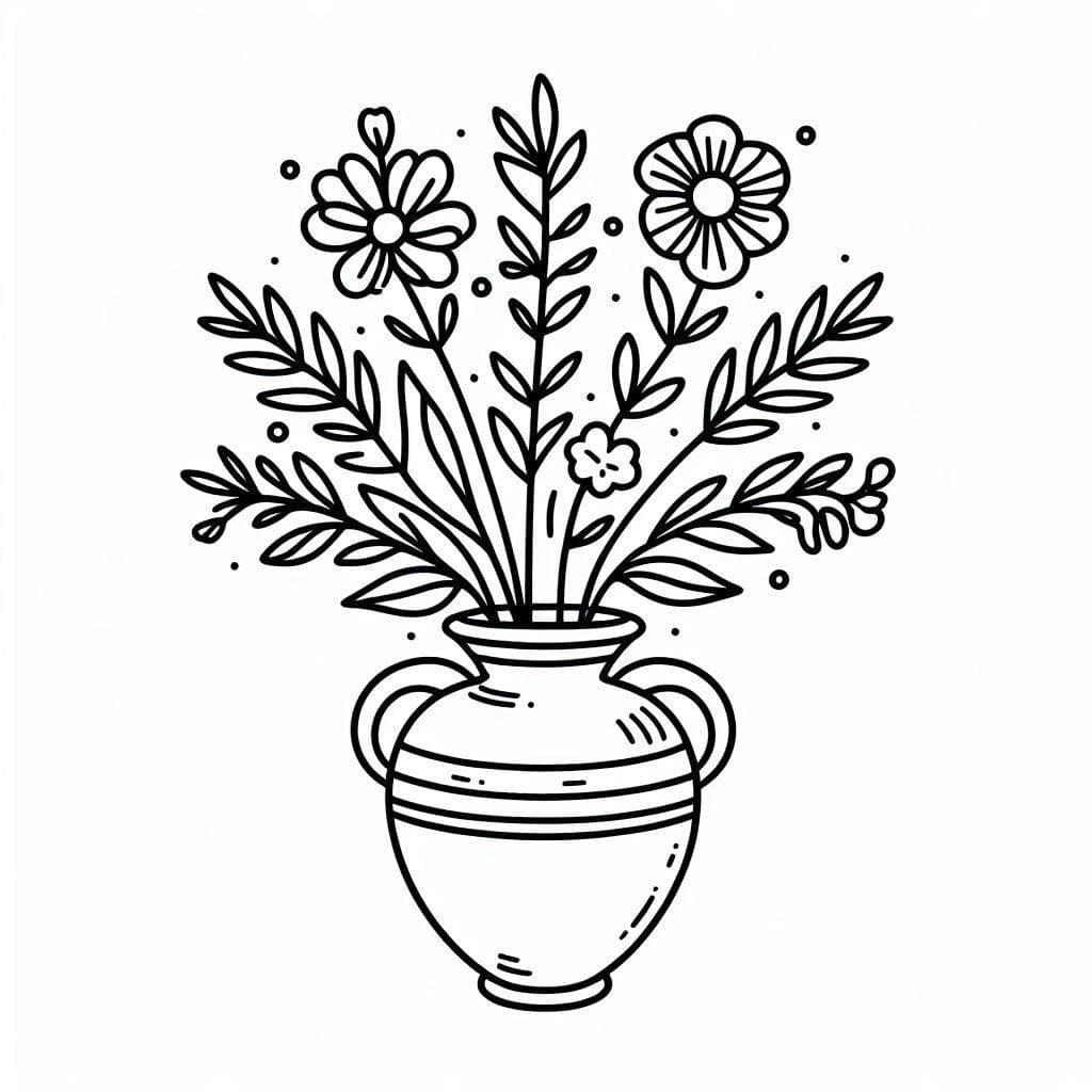 Vas bunga dengan pegangan