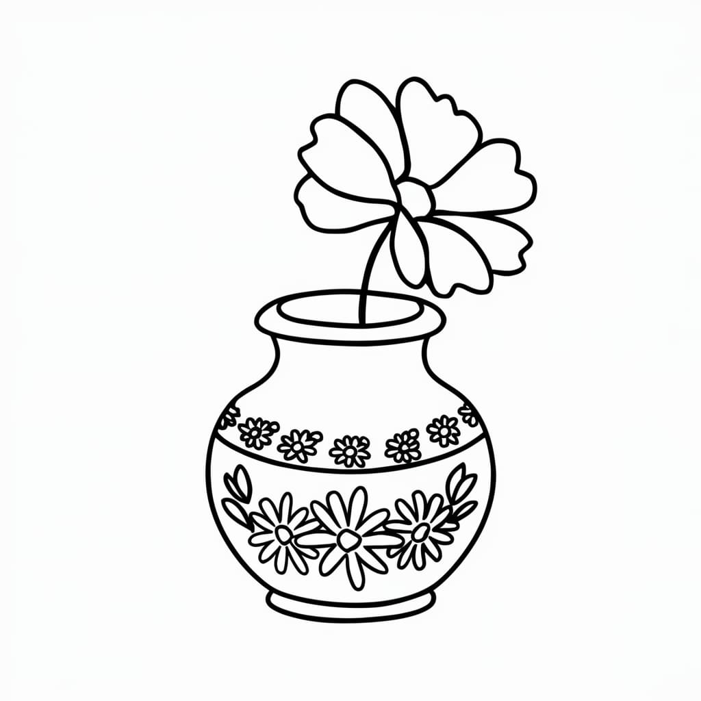 Vas bunga dengan satu bunga