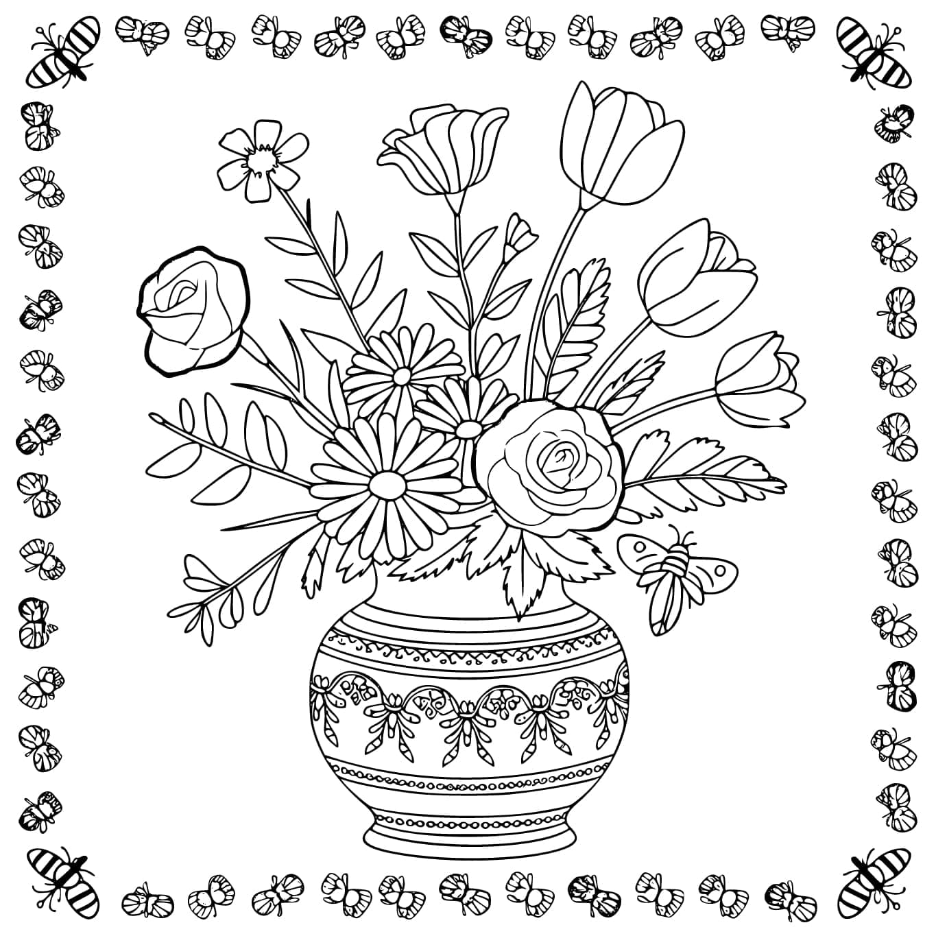 Vas bunga gratis cetak