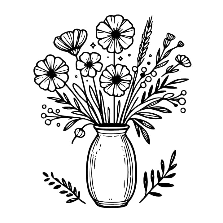 Vas bunga yang dapat dicetak gratis