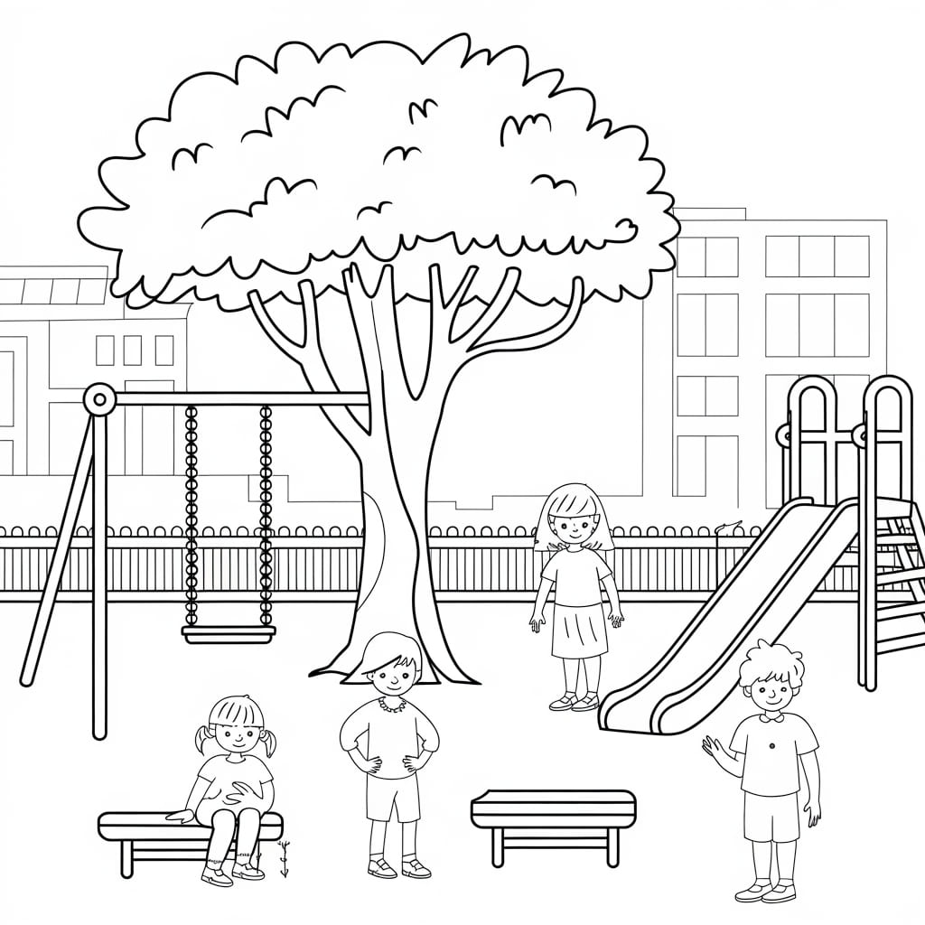 Anak-anak di Taman Kota