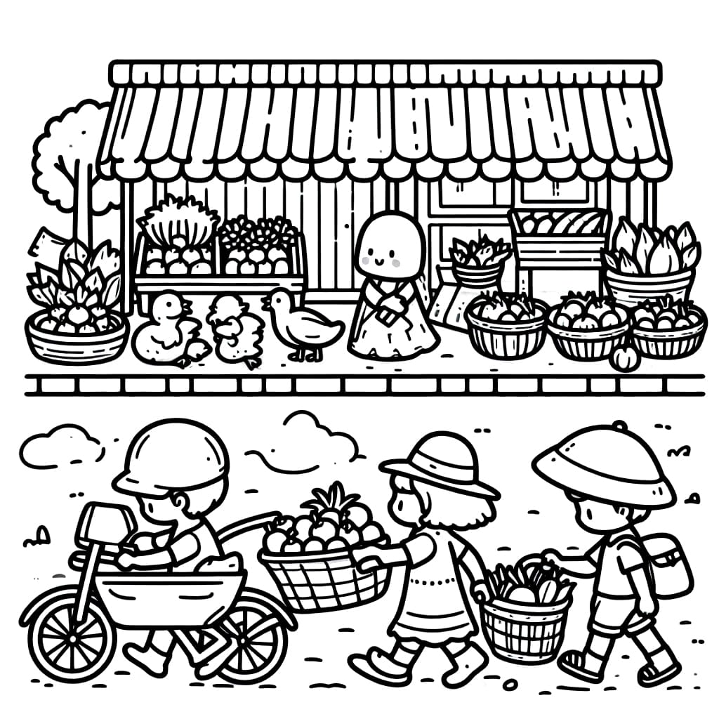 Anak-anak pergi ke Pasar