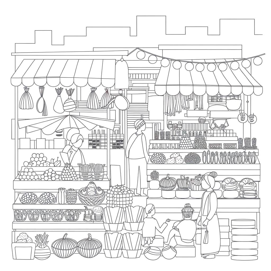 Banyak kios di Pasar