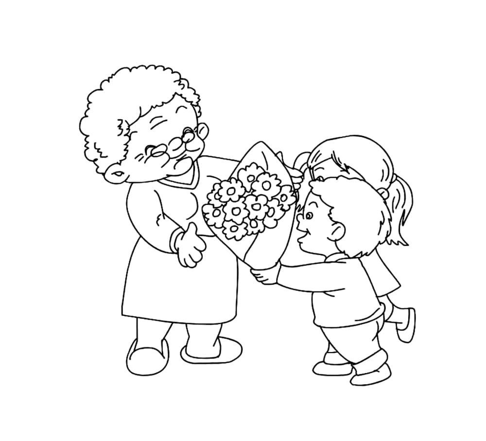 Berikan bunga pada nenek