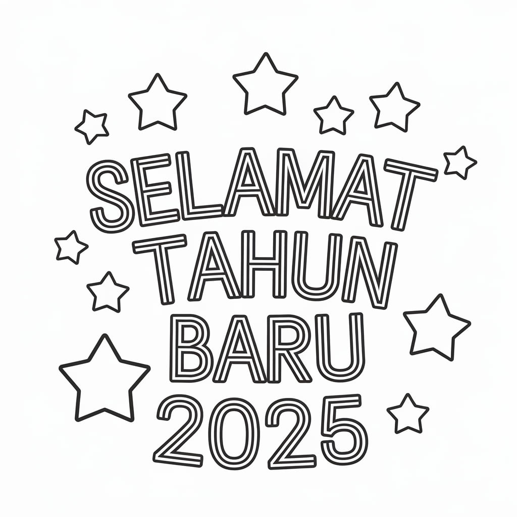 Cetak Bintang Selamat Tahun Baru 2025