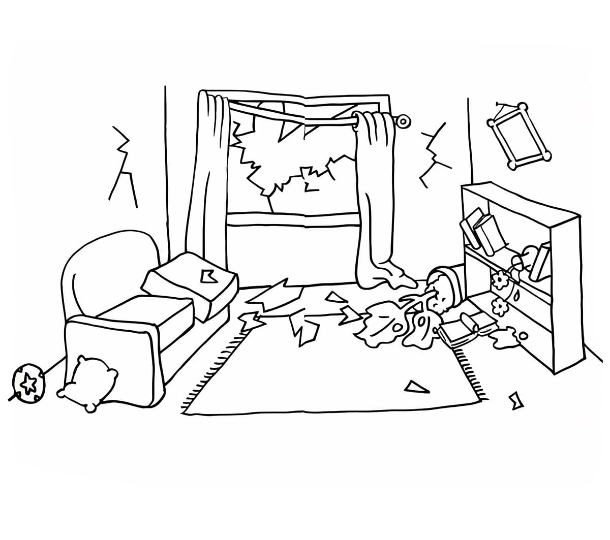 Gempa bumi merusak furnitur