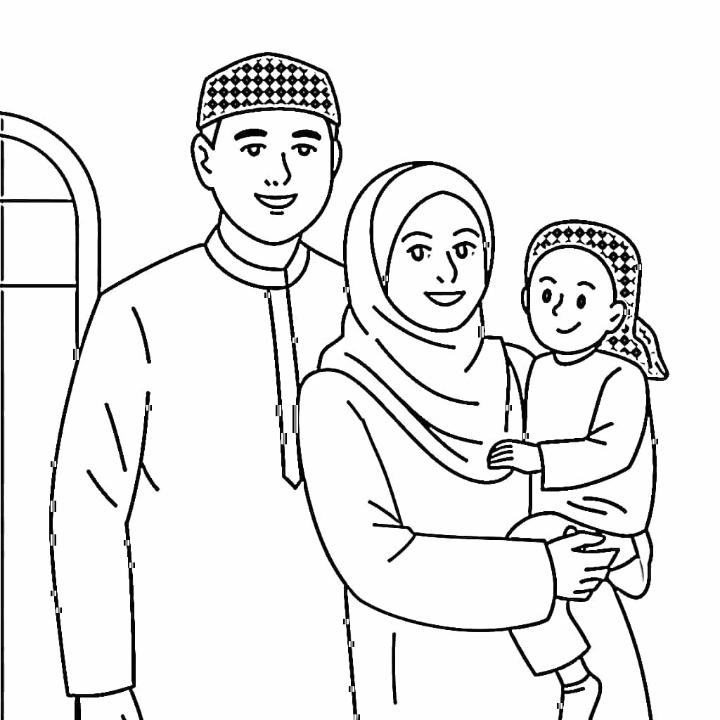 Keluarga Muslim beranggotakan tiga orang