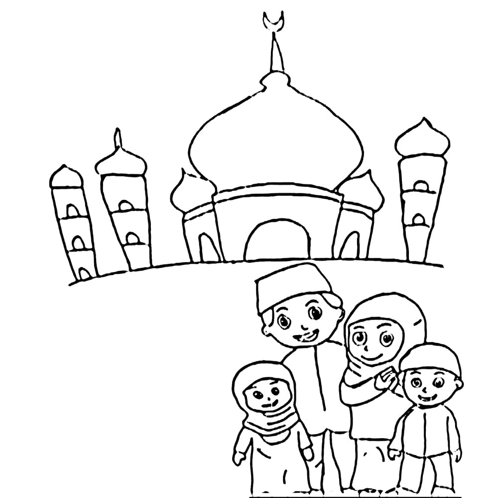 Keluarga Muslim dengan gereja