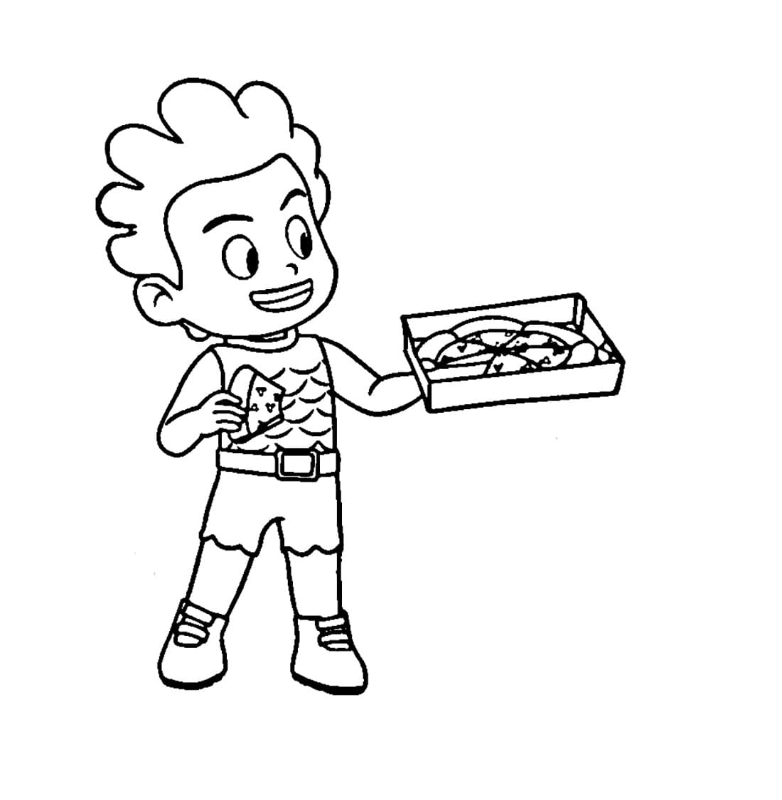 Kiko dengan pizza