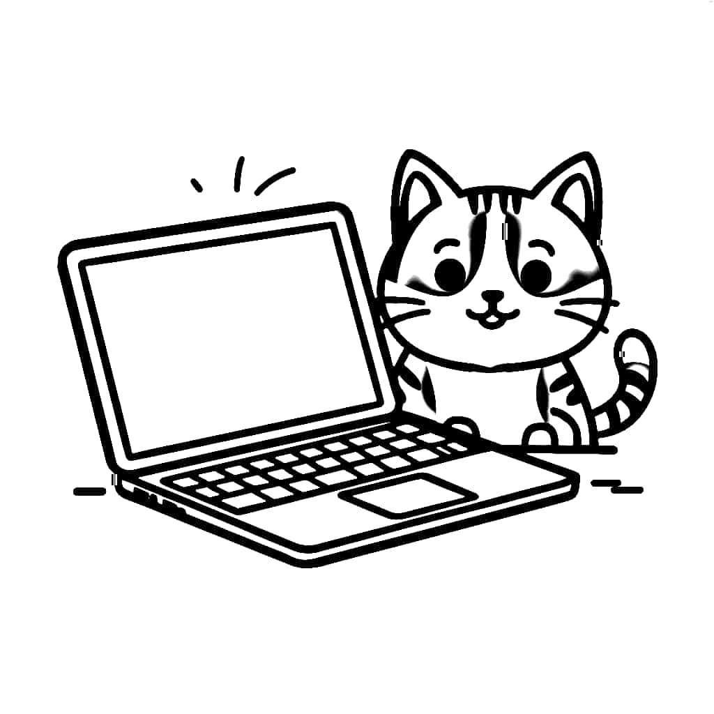 Kucing dan Laptop