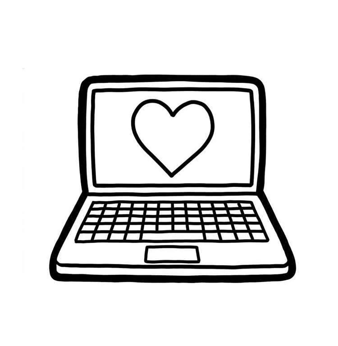 Laptop berbentuk hati