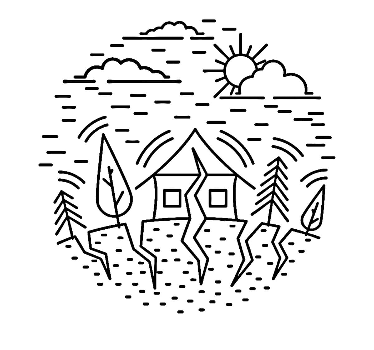 Menggambar Gempa bumi sederhana