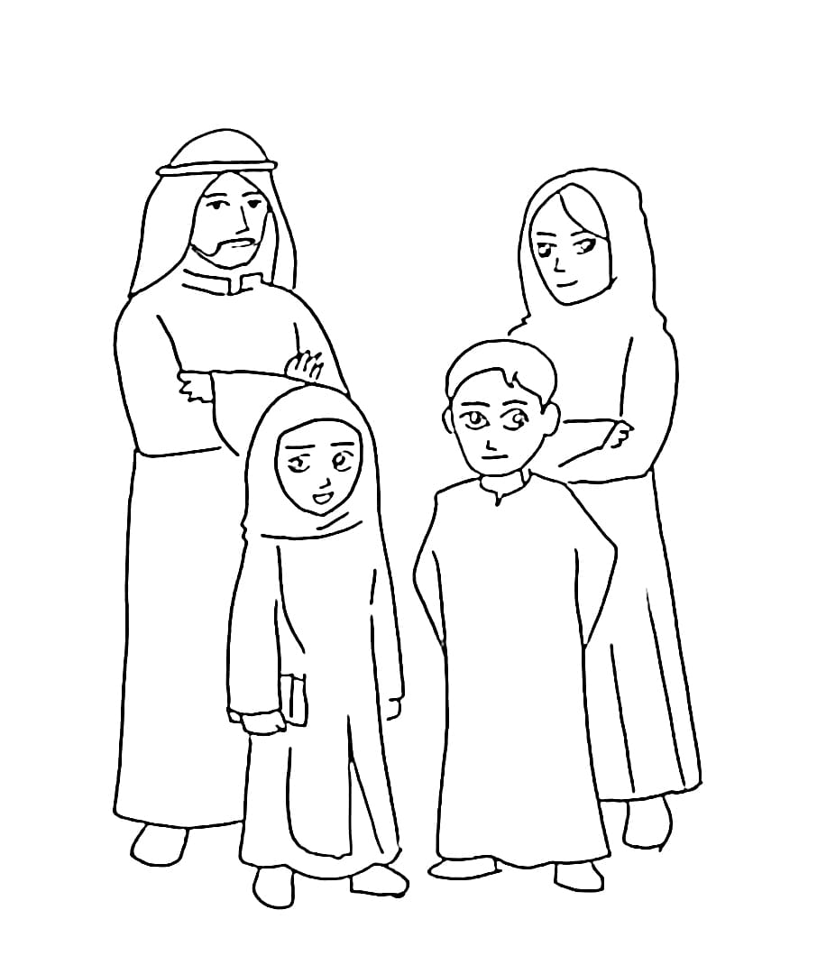 Menggambar Keluarga Muslim