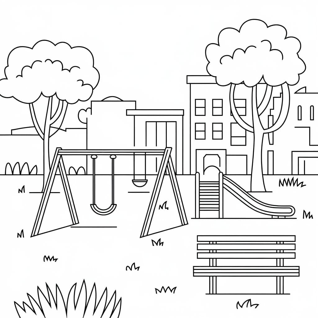 Menggambar Taman Kota sederhana