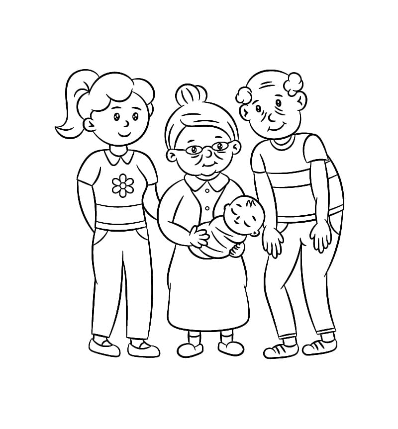 Nenek menggendong bayi kecil