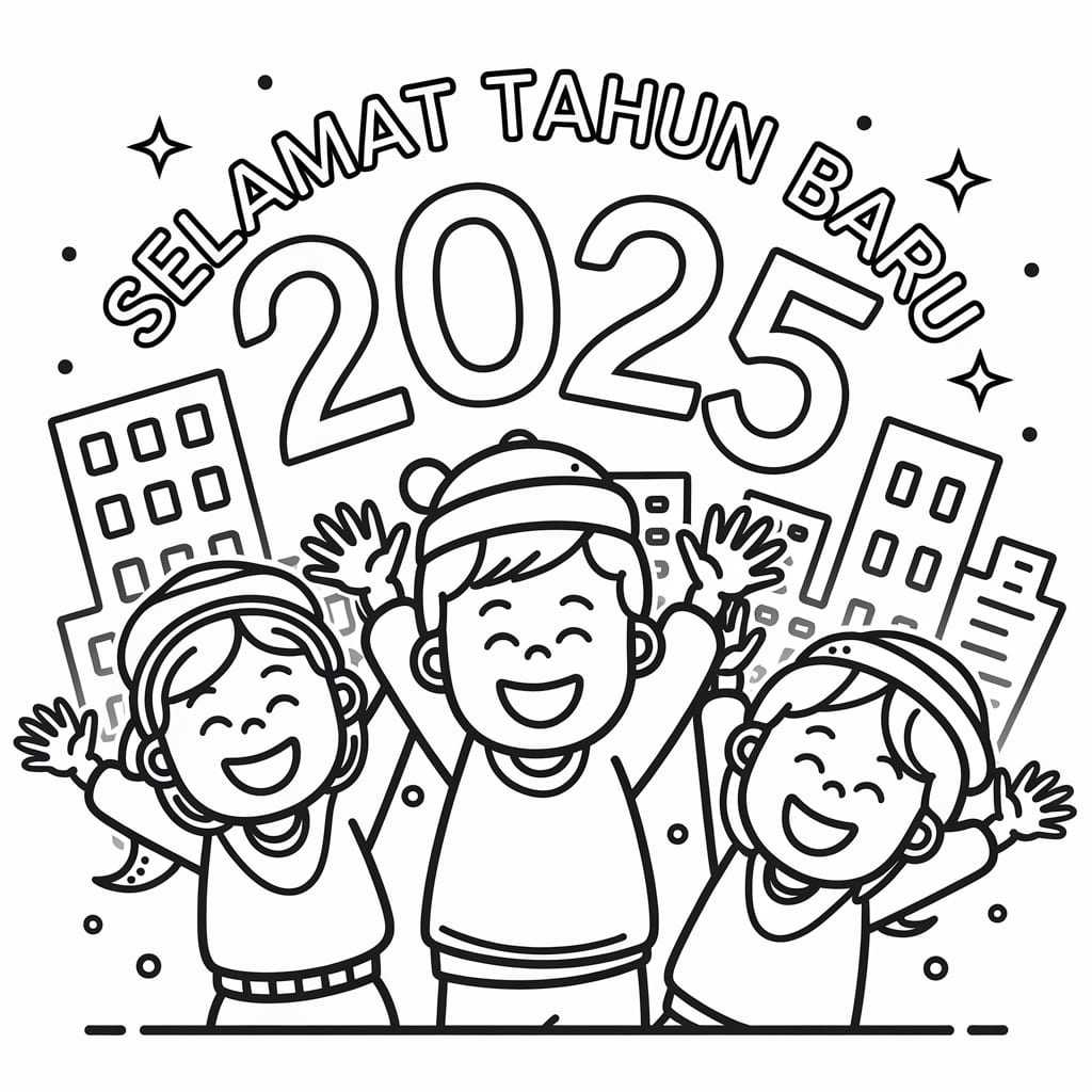 Selamat Tahun Baru 2025 untuk anak-anak