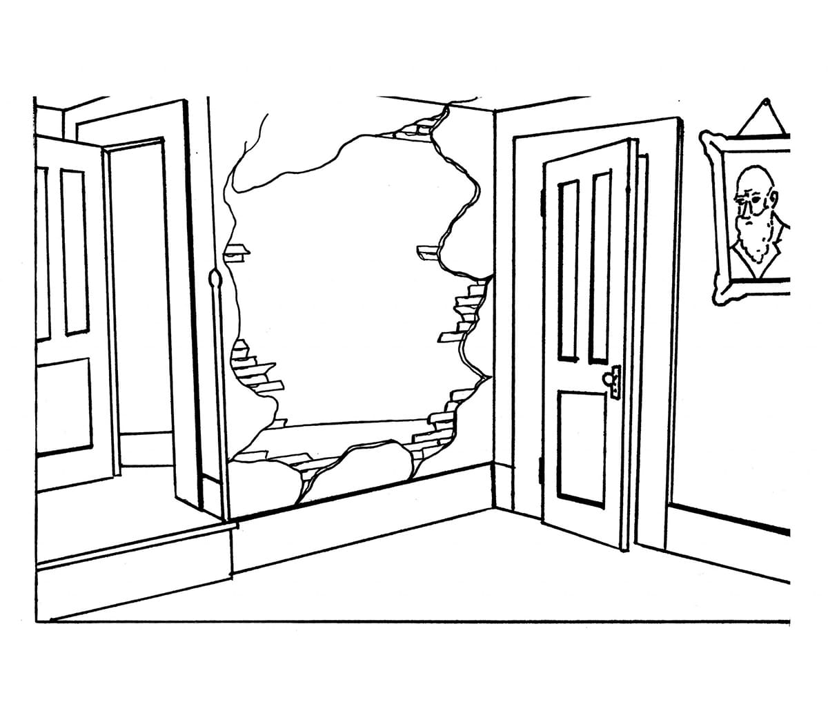Tembok rusak akibat Gempa bumi