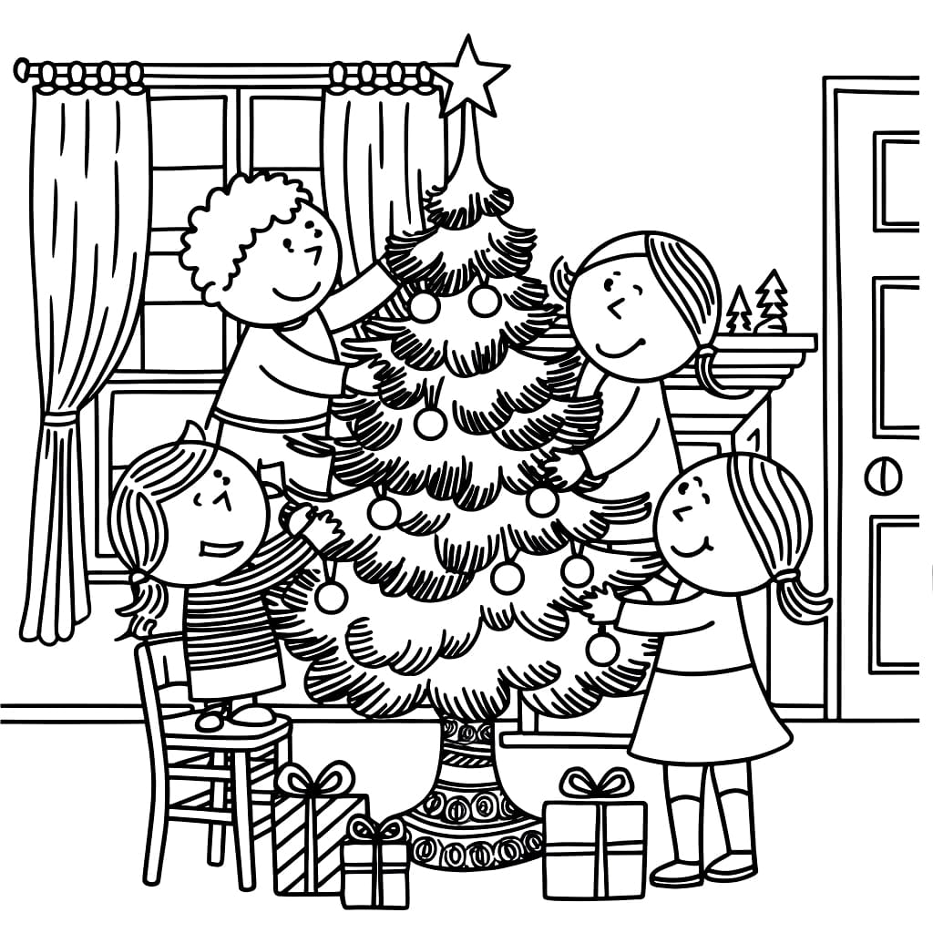 Anak dengan Pohon Natal