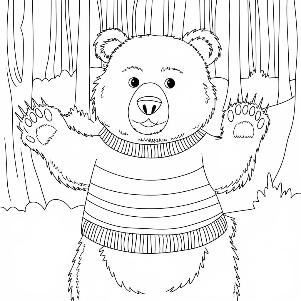 Beruang kartun di hutan