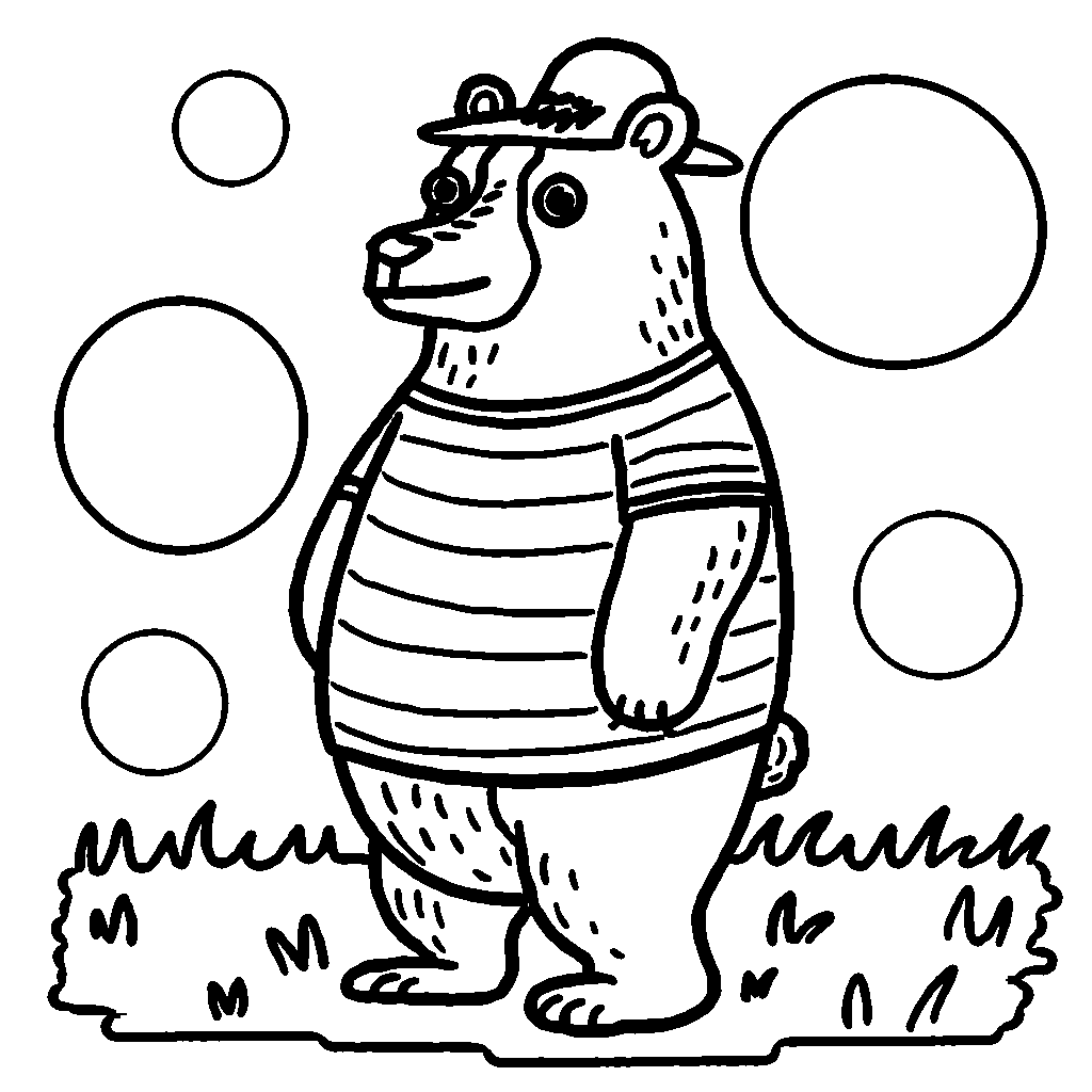 Beruang memakai topi