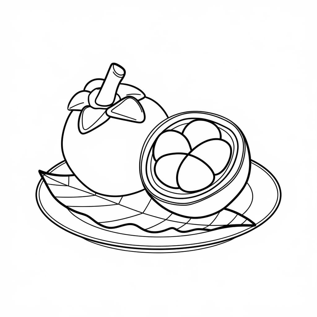 Buah manggis di piring