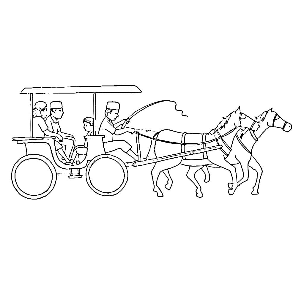 Delman dengan dua kuda