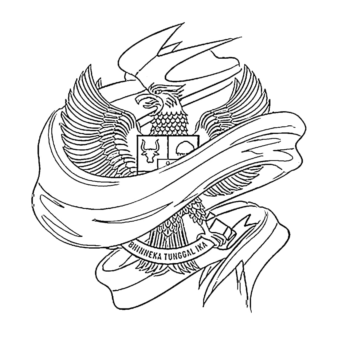 Garuda Pancasila dan bendera Indonesia