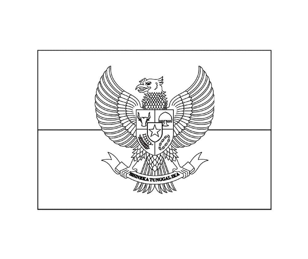 Garuda Pancasila dengan bendera Indonesia