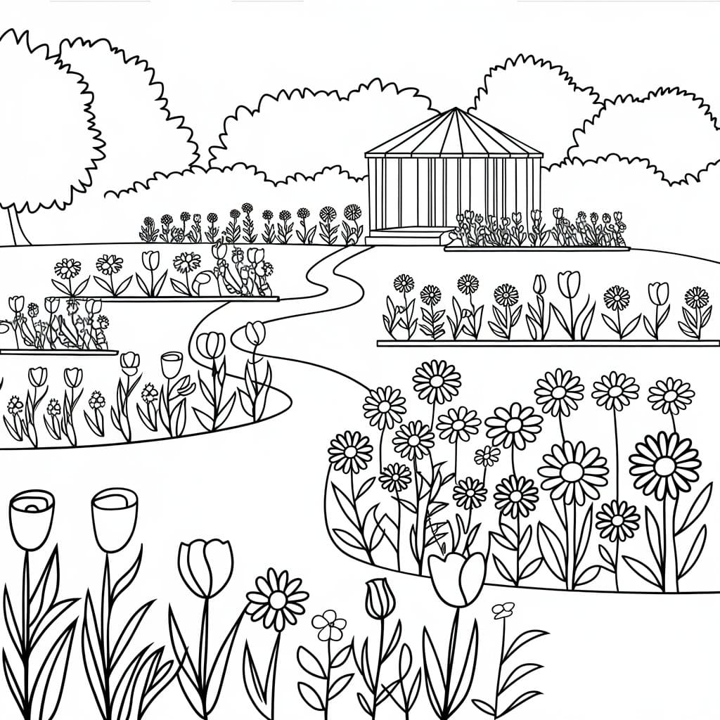 Jalan setapak di Taman Bunga