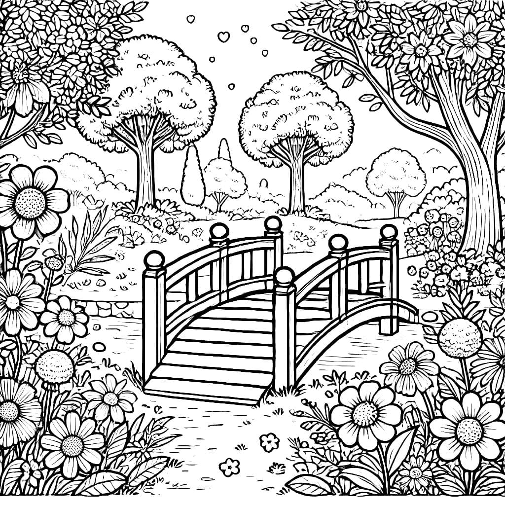 Jembatan di Taman Bunga