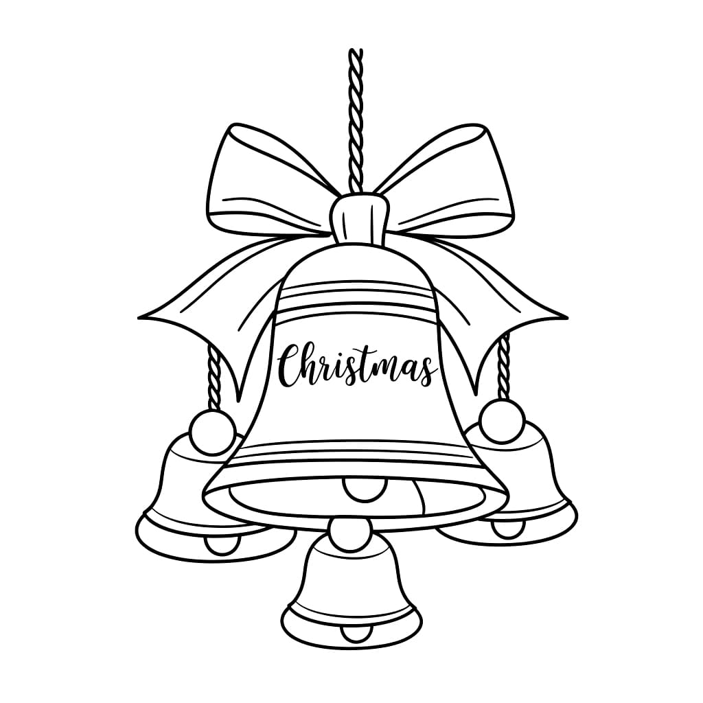 Lonceng Natal diikat dengan busur